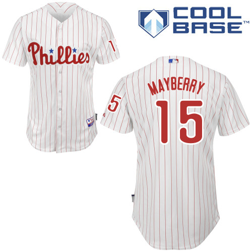 John Mayberry #15 MLB Jersey-Philadelphia Phillies Men's Authentic Home White Cool Base Baseball Jersey